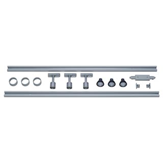 143194 1-Phasen Hochvolt-Set 4, silbergrau, 2x1m, inkl. 3xPURI und LED Leuchtmittel, Marbel