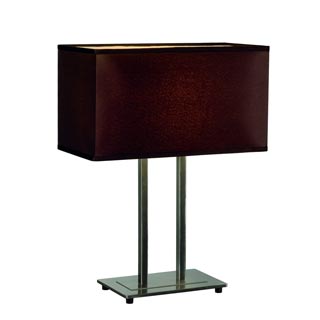 155394 ACCANTO TWIN светильник настольный для лампы E27 60Вт макс., никель/ коричневый, Marbel