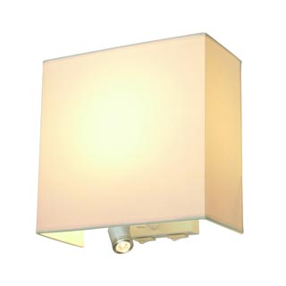 155673 ACCANTO LEDSPOT светильник настенный c PowerLED 1Вт, 3000К и для лампы E27 40Вт макс., белый, Marbel