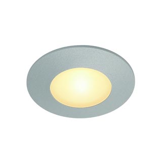 112344 AITES LED ROUND светильник встраиваемый с PowerLED 1Вт, 3000K, 80lm, 350mA, матированный алюминий, Marbel