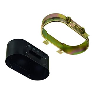 115634 AIXLIGHT® PRO, 2 FLAT FRAMELESS ROUND корпус без рамки для 2-х светильников MODULE, черный, Marbel