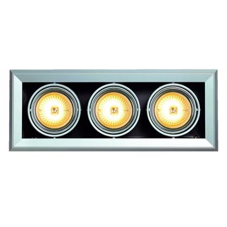 154032 AIXLIGHT®, MOD 3 QRB111 светильник встраиваемый для 3-х ламп QRB111 по 50Вт макс., серебр. / черный, Marbel