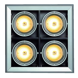 154042 AIXLIGHT®, MOD 4 QRB111 светильник встраиваемый для 4-х ламп QRB111 по 50Вт макс., серебр. / черный, Marbel 154042 AIXLIGHT®, MOD 4 QRB111 светильник встраиваемый для 4-х ламп QRB111 по 50Вт макс., серебр. / черный, Marbel