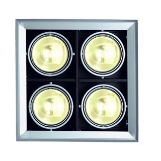 154082 AIXLIGHT®, MOD 4 ES111 светильник встраиваемый для 4-х ламп ES111 по 75Вт макс., серебристый/ черный, Marbel