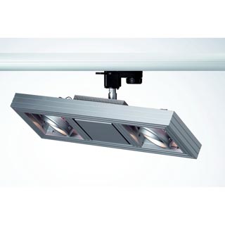 154502 3Ph, СARDATRACK MR16/2 светильник с ЭПН для 2-x ламп MR16 по 50Вт макс., серебристый, Marbel