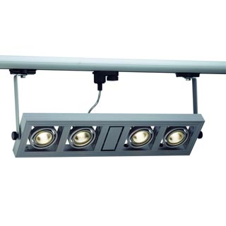 154532 3Ph, СARDATRACK GU10/4 светильник для 4-x ламп GU10 по 50Вт макс., серебристый, Marbel