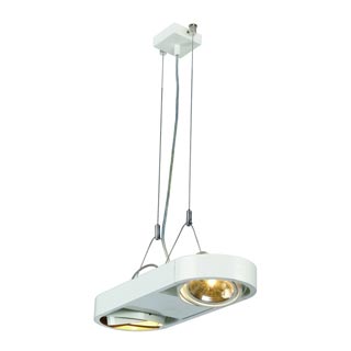 159021 AIXLIGHT® R DUO QRB111 светильник подвесной с ЭПН для 2-x ламп QRB111 по 50Вт макс., белый, Marbel