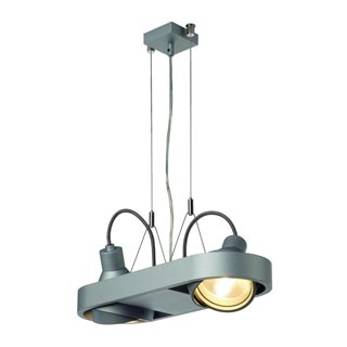 159044 AIXLIGHT® R DUO HQI 111 светильник подвесной с ЭПРА для 2-х ламп HQI G12 по 70Вт,серебристый, Marbel