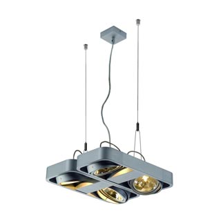 159064 AIXLIGHT® R2 SQUARE QRB111 светильник подвесной с ЭПН для 4-x ламп QRB111 по 50Вт макс., серебристый, Marbel