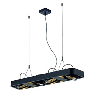 159080 AIXLIGHT® R2 LONG QRB111 светильник подвесной с ЭПН для 4-x ламп QRB111 по 50Вт макс., черный, Marbel