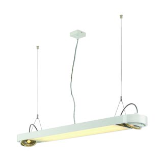 159091 AIXLIGHT® R OFFICE T5 39W светильник подвесной c ЭПРА для ламп T5 2х39Вт и ES111 2х75Вт макс, белый, Marbel