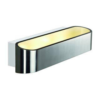 151275 ASSO LED 300 Wandleuchte, oval, alu brushed, 2x5W, 3000K, Marbel