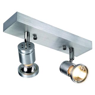 147442 ASTO 2 светильник накладной для 2-х ламп GU10/PAR20/ES111 по 75Вт макс., матированный алюминий, Marbel