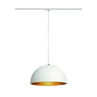 143931 1PHASE-TRACK, FORCHINI M PD-2 светильник подвесной для лампы E27 40Вт макс.,белый/ золото, Marbel