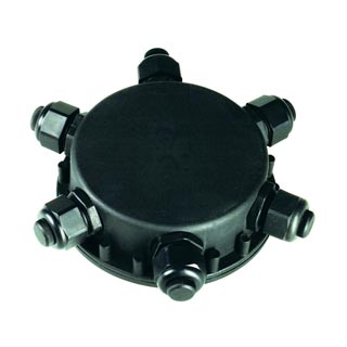 229260 Коробка монтажная IP55 (7-14 кв.мм) 6 входов, черный, Marbel