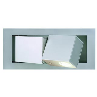 146250 BEDSIDE RECHTS Wandleuchte, silbergrau, 3W LED, 4000K, mit blauem Orientierungslicht, Marbel
