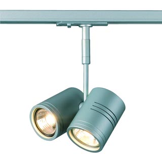143432 1PHASE-TRACK, BIMA 2 светильник для 2-x ламп GU10 по 50Вт макс., серебристый, Marbel 143432 1PHASE-TRACK, BIMA 2 светильник для 2-x ламп GU10 по 50Вт макс., серебристый, Marbel