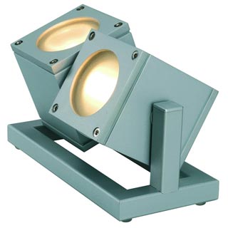 132842 CUBIX 2 светильник напольный IP44 для 2-х ламп GU10 по 25Вт макс., серебристый, Marbel