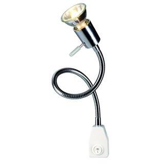 146632 DIO FLEX PLUG GU10 светильник с вилкой и выключателем для лампы GU10 50Вт макс., хром / белый, Marbel 146632 DIO FLEX PLUG GU10 светильник с вилкой и выключателем для лампы GU10 50Вт макс., хром / белый, Marbel