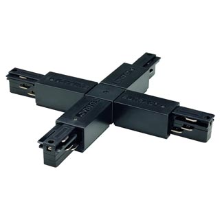 145690 EUTRAC®, X-коннектор электрический для двух контуров с разъемом подвода питания, черный, Marbel