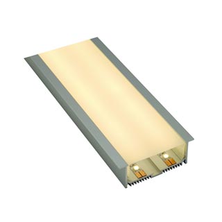 213514 GLENOS ALU RECESSED PROFILE профиль встраиваемый с белым рассеивателем, 2 метра, алюминий, Marbel