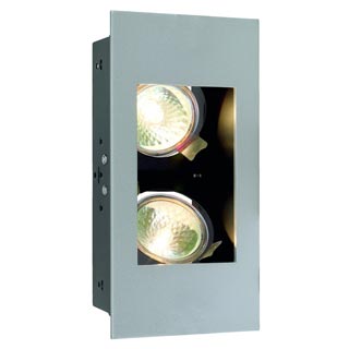 112464 INDI REC 2S светильник встраиваемый для 2-х ламп MR16 по 35Вт макс., серебристый / черный, Marbel