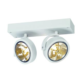 147261 KALU 2 светильник накладной с ЭПН для 2-x ламп QRB111 по 50Вт макс., белый, Marbel