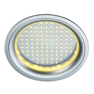 160382 LEDPANEL ROUND светильник встраиваемый с блоком питания и 97 белыми тепл. LED общ 12Вт, серебристый, Marbel
