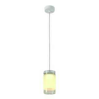 133421 LEFA 1 Pendelleuchte, rund, weiss, 5W LED, 3000K, klares Glas mit gefrostetem Bereich, Marbel