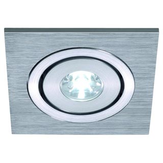 111870 LELEX 1 светильник встраиваемый с PowerLED 1Вт, 4000K, 110lm, 350mA, матированный алюминий, Marbel