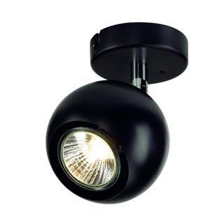 149060 LIGHT EYE 1 GU10 Wand- und Deckenleuchte, schwarz/ chrom, GU10, max. 50W, Marbel