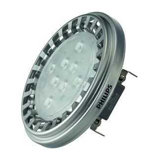 560033 PHILIPS LED QRB111 источник света из 8 PowerLED, 10Вт, 12В, 24°,3000K, 3470 cd, Marbel