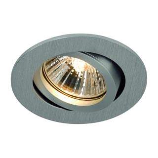 113466 NEW TRIA 68 GU10 ROUND Downlight, alu gebürstet, max. 50W, inkl. Clipfedern, Marbel