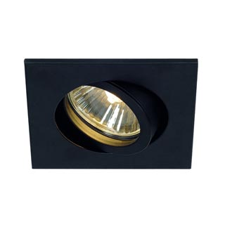 113470 NEW TRIA 68 GU10 SQUARE Downlight, mattschwarz, max. 50W, inkl. Clipfedern, Marbel