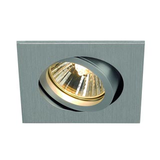 113476 NEW TRIA 68 GU10 SQUARE, Downlight, alu gebürstet, max. 50W, inkl. Clipfedern, Marbel