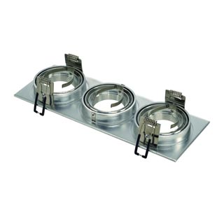 111363 NEW TRIA 3 GU10 светильник встраиваемый для 3-х ламп GU10 по 50Вт макс., матир. алюминий, Marbel