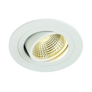 113901 NEW TRIA LED DL ROUND SET,светильник с COBLED 6.6Вт, 3000K, 38°, 525 Лм с блоком питания, белый, Marbel