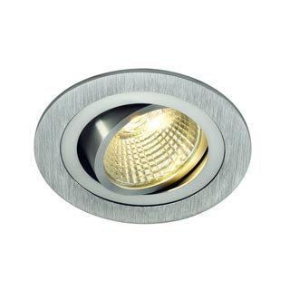 113906 NEW TRIA LED DL ROUND SET,светильник с COBLED 6.6Вт, 3000K, 38°, 525 Лм с блоком питания, алюминий, Marbel