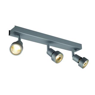 147384 PURI 3 Deckenleuchte, silber- grau, 3xGU10, max. 3x50W, mit Decoring, Marbel