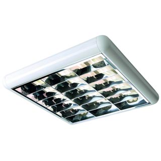 160781 TC RASTER 336 светильник накладной с энергосб.ЭмПРА для 3-х ламп ТC-L по 36Вт, белый, Marbel