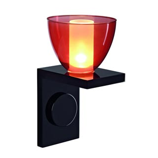 151200 RED 4W LED светильник настенный с POWER LED 4Вт, 3000К, 200lm, черный/стекло красное, Marbel