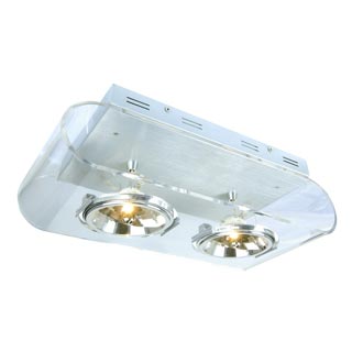 147582 RETROSIX QRB 2 светильник накладной с ЭПН для 2-x ламп QRB111 по 50Вт макс., матир.алюминий/ прозрач, Marbel 147582 RETROSIX QRB 2 светильник накладной с ЭПН для 2-x ламп QRB111 по 50Вт макс., матир.алюминий/ прозрач, Marbel