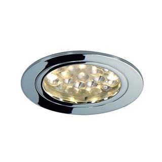 111952 DL 123 LED FURNITURE светильник встраиваемый 12B= с 24 LED, 1.7Вт, 3000K, 92lm, хром, Marbel