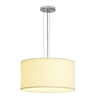 155462 SOPRANA Pendelleuchte, PD-5, rund, weisses Textil, 3xE27, max. 3x60W, Marbel