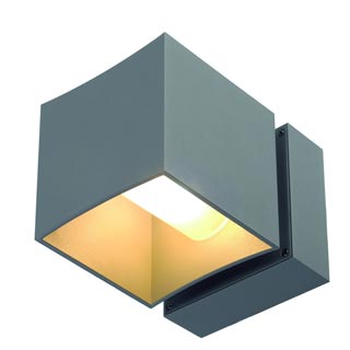 230684 SQUARE TURN HIT-TC светильник настенный IP44 с ЭПРА для лампы GU6.5 20Вт, серебристый, Marbel