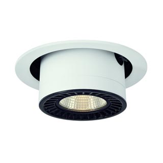 114121 SUPROS MOVE Deckeneinbau- leuchte, rund, weiss, 3000lm, 3000K SLM LED, 60° Reflektor, Marbel