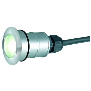 228331 POWER TRAIL-LITE ROUND светильник встраив. IP67 c белым PowerLED 1Вт, сталь/ стекло матовое, Marbel