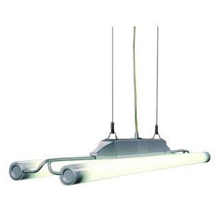 149222 TWINTUBE светильник подвесной с ЭПРА для 2-х ламп Т5 по 39Вт, серебристый, Marbel